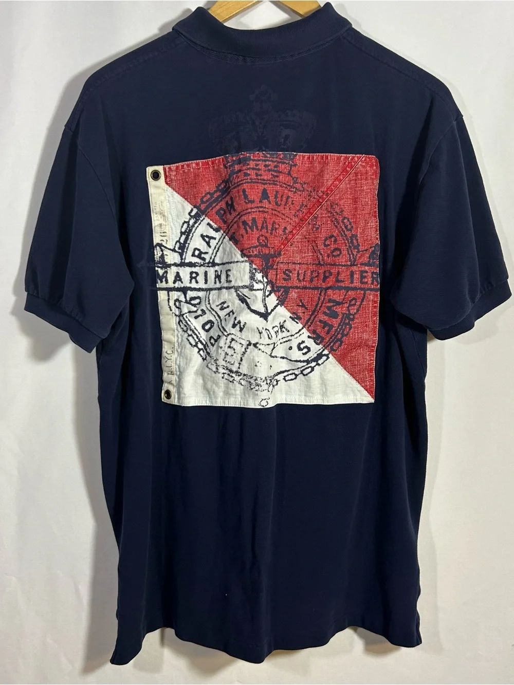 Polo by Ralph Lauren VTG Large Navy Polo Embroidered Crest RLYC PRL cruiser team